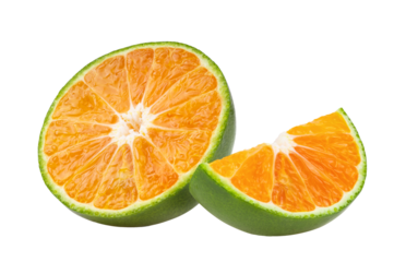 green orange tangerine slice on transparent png