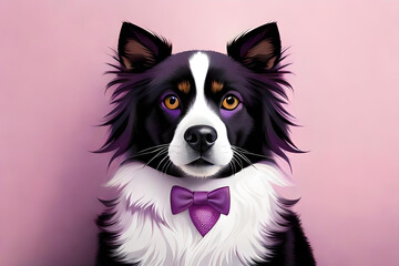 an Adorable Canine dog on pink background