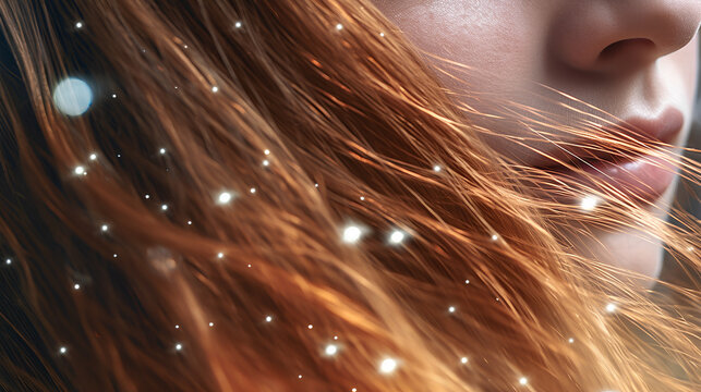 Close-up photo of beautiful hair.generative ai