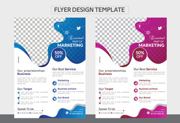 Free vector advertisting business flyer design,minimal flyer advertisting with green templete,