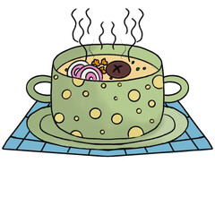 cup of egg and cake