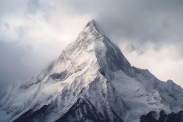 snow covered mountains in winter made with generative ai