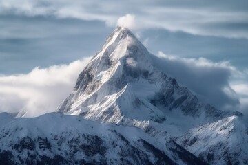 Fototapeta na wymiar snow covered mountains made with generative ai
