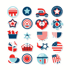 independence day icon set