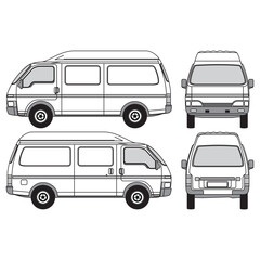 outline of van, minibus part 144