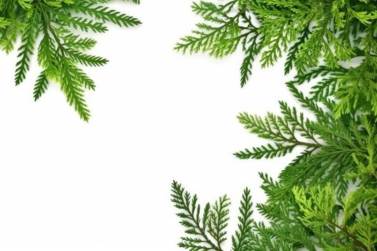 Green Leaf Frame Background Generative AI
