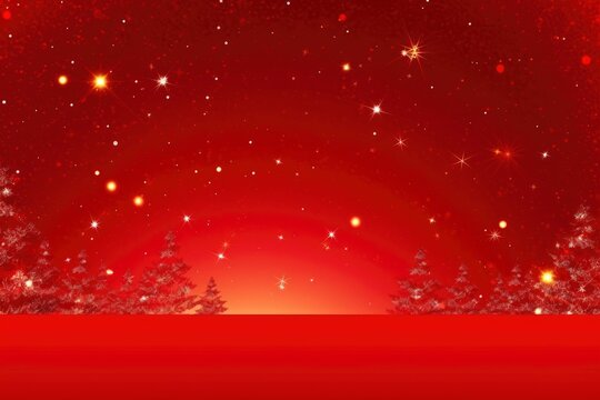 Christmas Red Background Generative AI