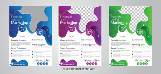 free Vector abstract business flyer advertisting template,  promotional business flyer template, Vector professonal business flyer design template.
