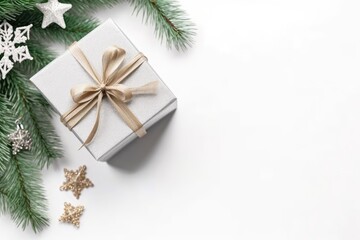 Fototapeta na wymiar Christmas Surprise Gift Box Backgroud Generative AI