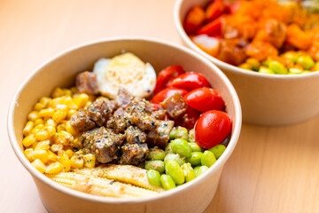 Poke Bowl with fish and vegetable