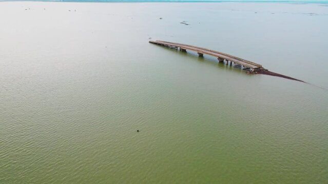 Bridge in the middle of the Pa Sak Jolasid Dam ,Thailand.