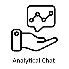 Analytical Chat  Vector   outline Icon Design illustration. Digital Marketing  Symbol on White background EPS 10 File