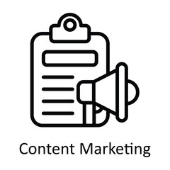 Content Marketing Vector   outline Icon Design illustration. Digital Marketing  Symbol on White background EPS 10 File