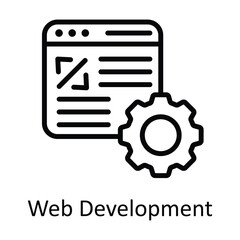 Web Development  Vector   outline Icon Design illustration. Digital Marketing  Symbol on White background EPS 10 File