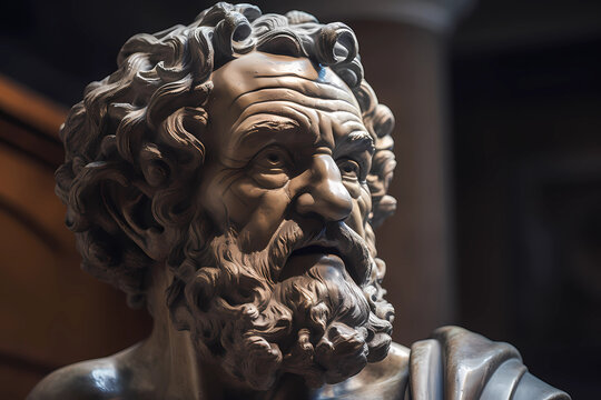 Democritus, Ancient Greek pre-Socratic philosopher. Generative AI.
