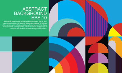 Vector flat abstract geometric colorful background