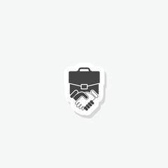 Business suitcase logo sticker icon