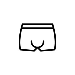 Men's and Women's Boxer Shorts icon on white background. Underpants thin line icon, undergarment and underwear sign. Vector graphics