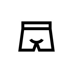 Men's and Women's Boxer Shorts icon on white background. Underpants thin line icon, undergarment and underwear sign. Vector graphics