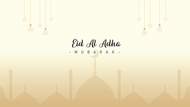 minimalistic and trendy banner and poster background for eid al adha celebration for muslims
