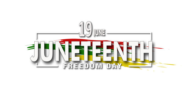 juneteenth text design png vector illustration