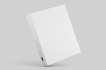 hardcover corporate office binder folder book realistic mockup template in leaning position white gray background 3d clay rendering illustration