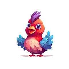 Chicken cute character illustration. Generative AI