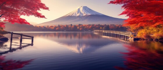 Beautiful Destination of Japan Background generative ai