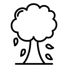 season leaf fall icon with transparent background