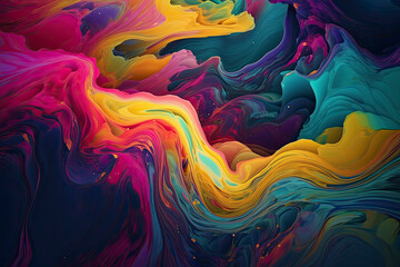 Natural luxury abstract fluid art painting using the alcohol ink technique to produce colorful waves and swirls.AI Generative