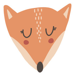 Fox cute hand drawn kids illustration