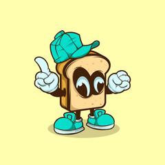 BREAD CHARACTER VECTOR ILLUSTRATION