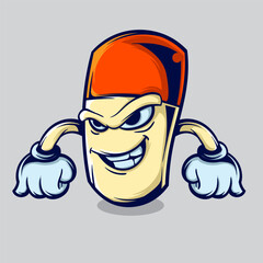 CAPSULE MEDICINE CHARACTER ILLUSTARTION