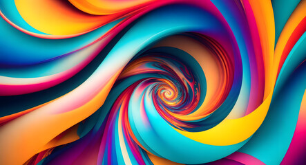 Colorful Abstract Background with Geometric Swirls and Spirals