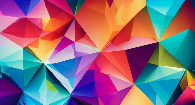 Vibrant Geometric Composition with Colorful Abstract Shapes