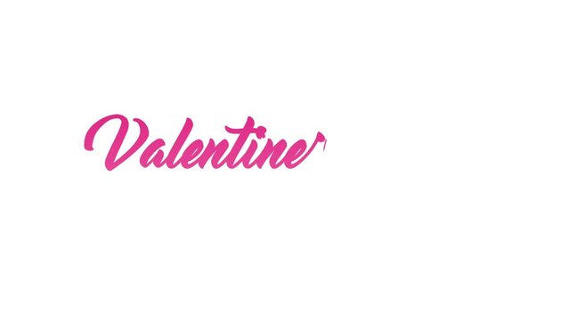 Valentines Day - Title Text Animation With Gradient Colors and White Background. Great for greeting videos, opening video, Bumper, cinema, digital video, media publishing, film, short movie, etc