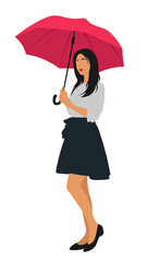woman with umbrella colourful silhouette illustration