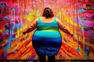 太っている女性,Generative AI AI画像