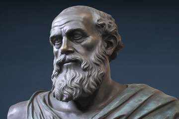 Homer, greek poet, author of the Odyssey and the Iliad, epic poems. Generative AI.
