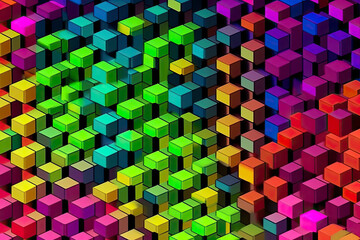 Multicolored cubes. Palette of colors and shades, range of colours.AI Generative
