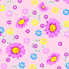 Abstract Floral colour vector pattern design suitable for fashion and fabric needs