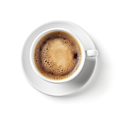 Cup of coffee on white background. Generative AI
