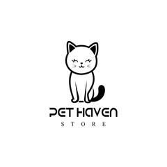 Minimal cat logo design 