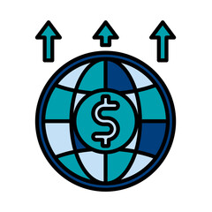 Filled Line Economy Up design vector icon design vector line icon svg