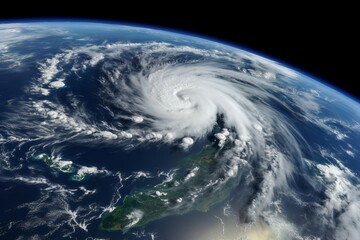 Satellite tropical storm. Generate Ai