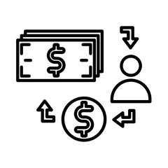 Loan design vector icon design vector line icon svg