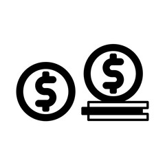 Solid Line Coins design vector icon design vector line icon svg