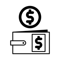 Solid Line Wallet design vector icon design vector line icon svg
