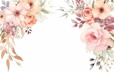 Rustic boho pastel frame. Generate Ai