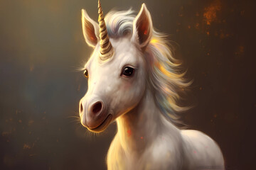 Fototapeta na wymiar Unicorn - mythological creature from European folklore. Generative AI.